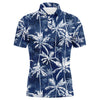 Maxcorners Golf Tropical Background Blue Watercolor Palms Customized Name 3D Polo Shirt Unisex