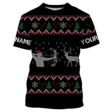 Maxcorners Funny Ugly Sweater pattern Bow Hunter Deer Hunting Customized name All over print Shirts, christmas shirt ideas for hunter LM2608