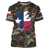 Maxcorners Texas Hunting Camo Customize Name 3D All Over Printed Shirts Personalized gift For Men, women, Kid LM2608