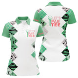 Maxcorners Green and White Women golf polo shirts custom Let's par tee golf tops for ladies golfing gifts jersey