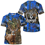 Maxcorners Deer Hunting big game blue camo Grim Reaper Custom Name 3D All over print shirts gifts for Hunters LM2608