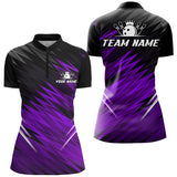 Maxcorners Purple and Black Bowling Shirts For Women Custom Name and Team name Bowling Jerseys Bowlers Outfit