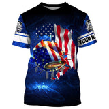 Maxcorners Customize Name All Over Print 3D Shirts Catfish Fishing 3D American Flag