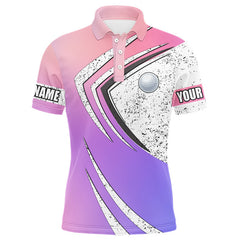 Maxcorners Mens golf polo shirts purple gradient pattern custom team golf shirts, golf tops for men LM1506