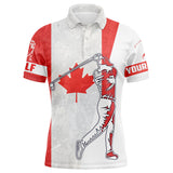 Maxcorner Customized Name Canadian Flag Golf 3D Polo Shirt