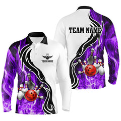 Maxcorners Bowling Ball Pins Strike Multicolor Option Customized Name 3D Shirt