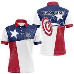 Maxcorners Grunge Texas Flag Men Darts Shirts Custom patriotic Texas Team Darts Jersey, Darts Clothes TU0812