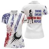 Maxcorners American flag patriotic Mens golf polo shirts custom swing swear look for ball repeat mens golf top