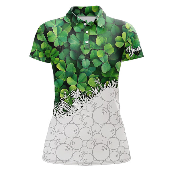 Maxcorners Bowling Shirts For Men Custom Green Clover White Bowling Camo St Patrick Day Bowling Attire For Mens