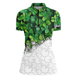 Maxcorners Bowling Shirts For Men Custom Green Clover White Bowling Camo St Patrick Day Bowling Attire For Mens