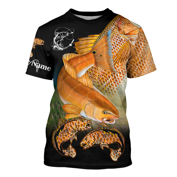 Maxcorners Redfish Halloween Fishing Customize Name 3D Shirts