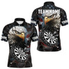 Maxcorners Personalized Eagle American Flag Dart Polo, Quarter Zip Shirt For Men Custom Patriotic Darts Jersey