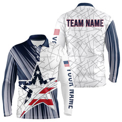 Maxcorners Personalized Red, White and Blue American Flag Star Golf Camo polo shirts for men, unique golf gifts