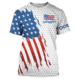 Maxcorners American Flag Fishing patriotic Custom name UV protection long sleeve fishing Shirts for men, women MT2108