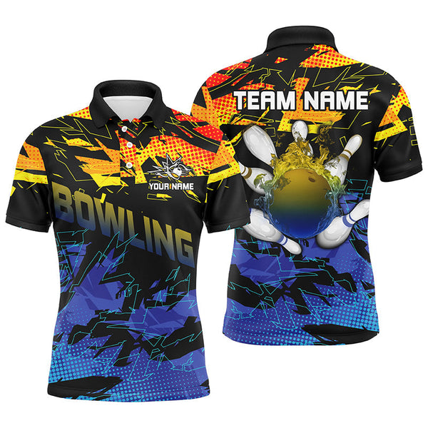 Maxcorners Camo Bowling Custom Team Bowling Jerseys Multicolor Option Customized Name 3D Shirt