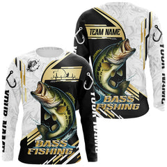 Maxcorners Personaized name Largemouth Bass fishing Custom sun protection Bass fishing team jerseys | GolD LM0607