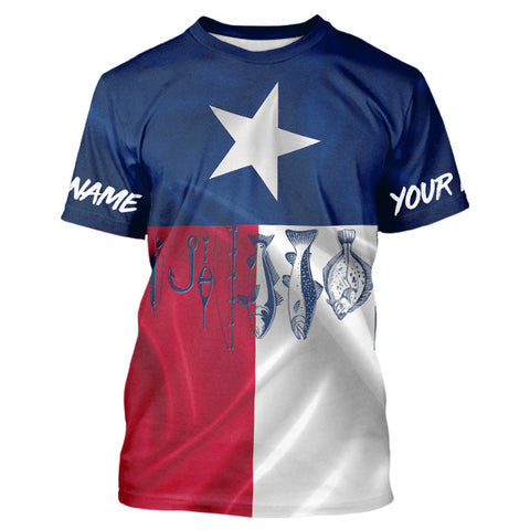 Maxcorners Texas Slam Fishing Redfish, Speckled Trout, Flounder Fishing Shirts Custom Patriotic Fishing Jerseys MT2108