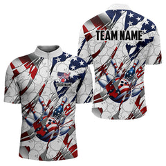 Maxcorners American Flag White Bowling Camo Mens And Women Bowling Shirts Custom Patriotic Bowling Team League Jerseys