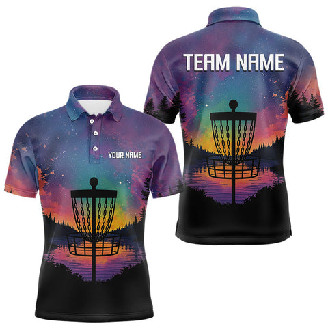 Maxcorners Colorful Disc golf polo shirts for Mens Custom Disc Golf basket attire for Team LM3006