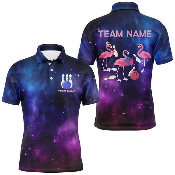 Maxcorners Funny Pink Flamingo Team Bowling Jersey Customized Name 3D Shirt