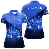 Maxcorners Blue Lightning Thunder Bowling Personalized All Over Printed Shirt For Women