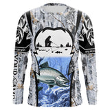 Maxcorners Salmon ice fishing Winter camo custom unisex Long sleeve fishing shirts, Ice fishing Salmon jerseys MT2108