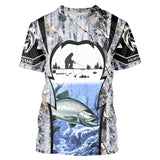 Maxcorners Salmon ice fishing Winter camo custom unisex Long sleeve fishing shirts, Ice fishing Salmon jerseys MT2108