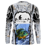Maxcorners Bluegill ice fishing Winter camo custom unisex Long sleeve fishing shirt, Ice fishing Bluegill jersey MT2108