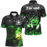 Maxcorners Ball Flame Skull  Bowling Jersey Customized Name, Team Name 3D Polo Shirt