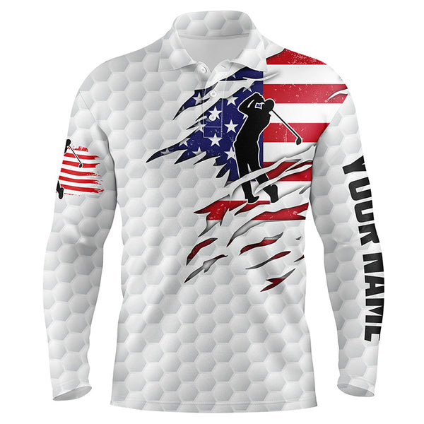 Maxcorner Customized Name American Flag Patriot Golf 3D Polo Shirt