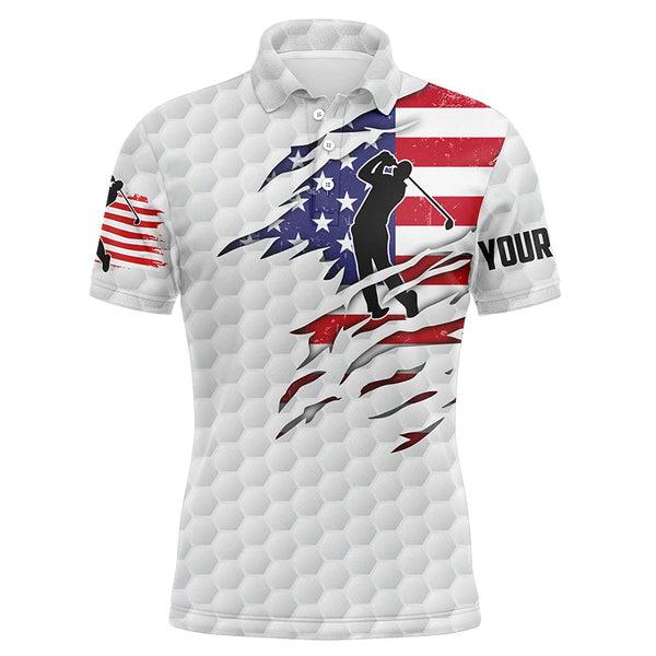 Maxcorner Customized Name American Flag Patriot Golf 3D Polo Shirt