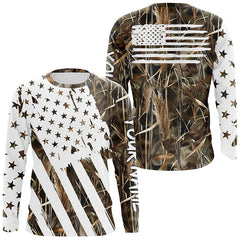 Maxcorners American Flag Camo Fishing Personalized Patriotic Uv Protection Camouflage Fishing Jerseys