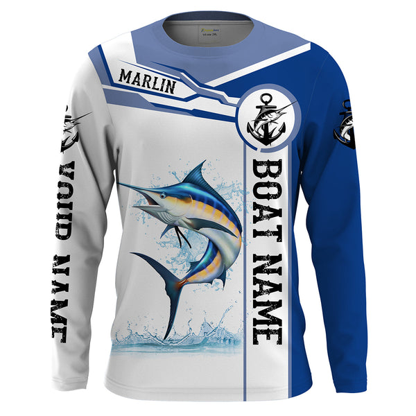 Maxcorners Custom Name And Boat Name Marlin Fishing 3D Shirts