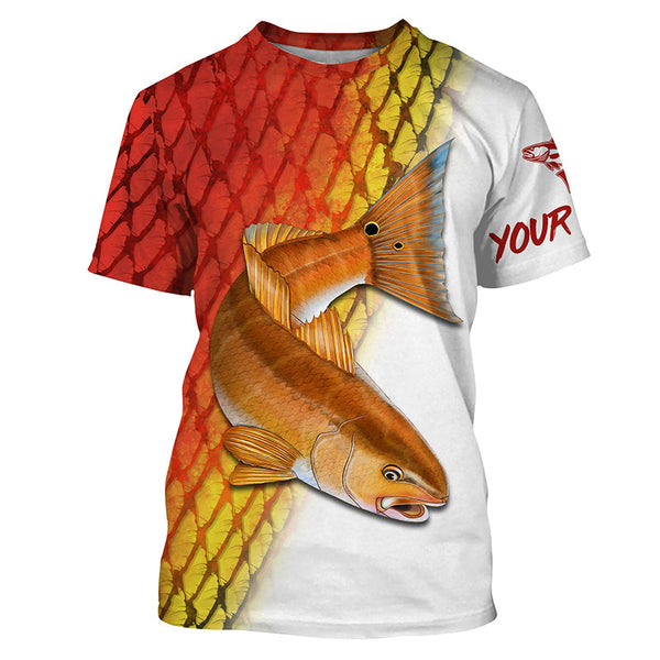 Maxcorners Redfish Pyppy Drum Fishing Customize Name 3D Shirts