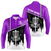 Maxcorners Black, White and Purple Disc Golf basket Mens Disc golf polo shirts Custom team disc golf jerseysMT0306