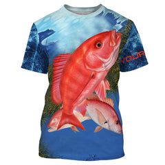 Maxcorners Red Snapper Fishing Customize Name 3D Shirts