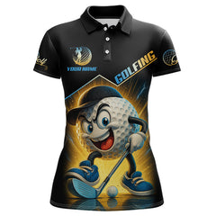Maxcorners Funny Golf Ball Mens golf polo shirts custom name black golf shirt, best team golf shirts LM2007