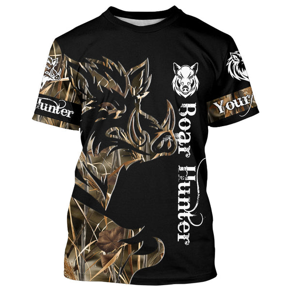 Maxcorners Wild Hog Hunting Camo 3D All Over Print Hunting Shirts, Boar Hunting Appare LM2608