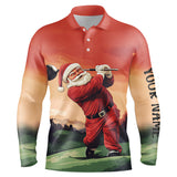 Maxcorners Funny Santa Golfer Christmas Mens golf polo shirts Custom golf tops for men, Christmas golf gifts