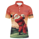 Maxcorners Funny Santa Golfer Christmas Mens golf polo shirts Custom golf tops for men, Christmas golf gifts