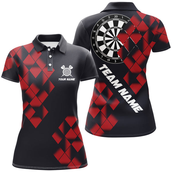 Maxcorners Black And Red Darts Board Billiard Jersey Customized Name, Team Name 3D Shirt Unisex