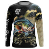 Maxcorners Largemouth Bass Fishing scales Customize name 3D All Over Printed fishing Long sleeve shirts LM0201