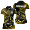Maxcorners Personalized Black And Yellow Thunder Lightning Dragon Bowling Shirts For Men, Bowling Team Uniform LM2007