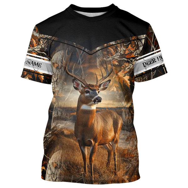Maxcorners Deer Hunting big game camo Custom Name 3D All over print shirts - personalized hunting gifts LM2608
