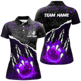 Maxcorners Purple Flame Bowling Ball Black Camo Bowling Shirts Custom Team Bowling League Jerseys