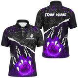 Maxcorners Purple Flame Bowling Ball Black Camo Bowling Shirts Custom Team Bowling League Jerseys