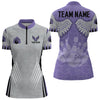 Maxcorners Personalized Bowling Polo, Quarter Zip Shirt For Men Custom Bowling Wings Pattern Team Bowler Jerseys