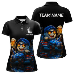 Maxcorners Funny American Flag Golf ball Mens golf polo shirts custom golf and beer golf apparel for mensMT0306