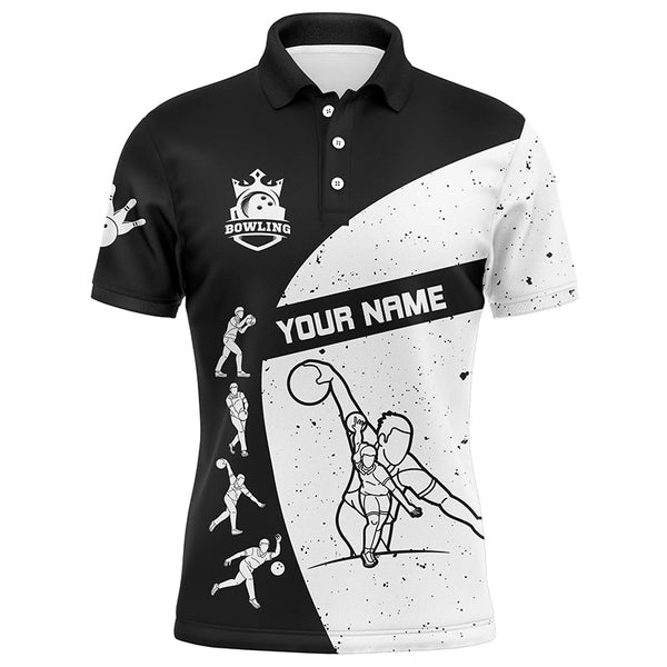 Maxcorners Black And white Bowling Player Customized Name 3D Shirt