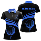 Maxcorners Personalized polo golf shirts custom black and blue mens golf shirts team golf jersey